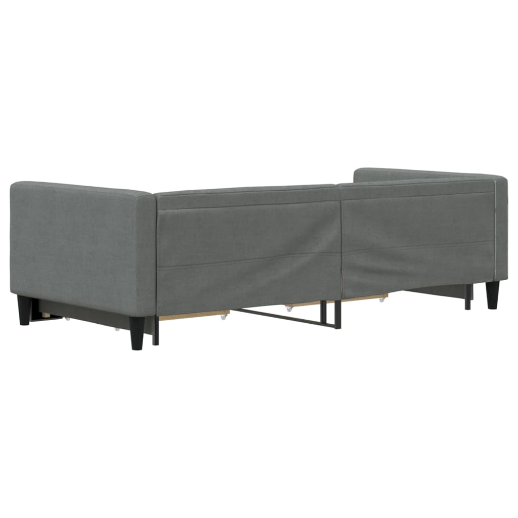 Divano Letto Estraibile Cassetti Grigio Scuro 90x200cm Tessuto | homemem39