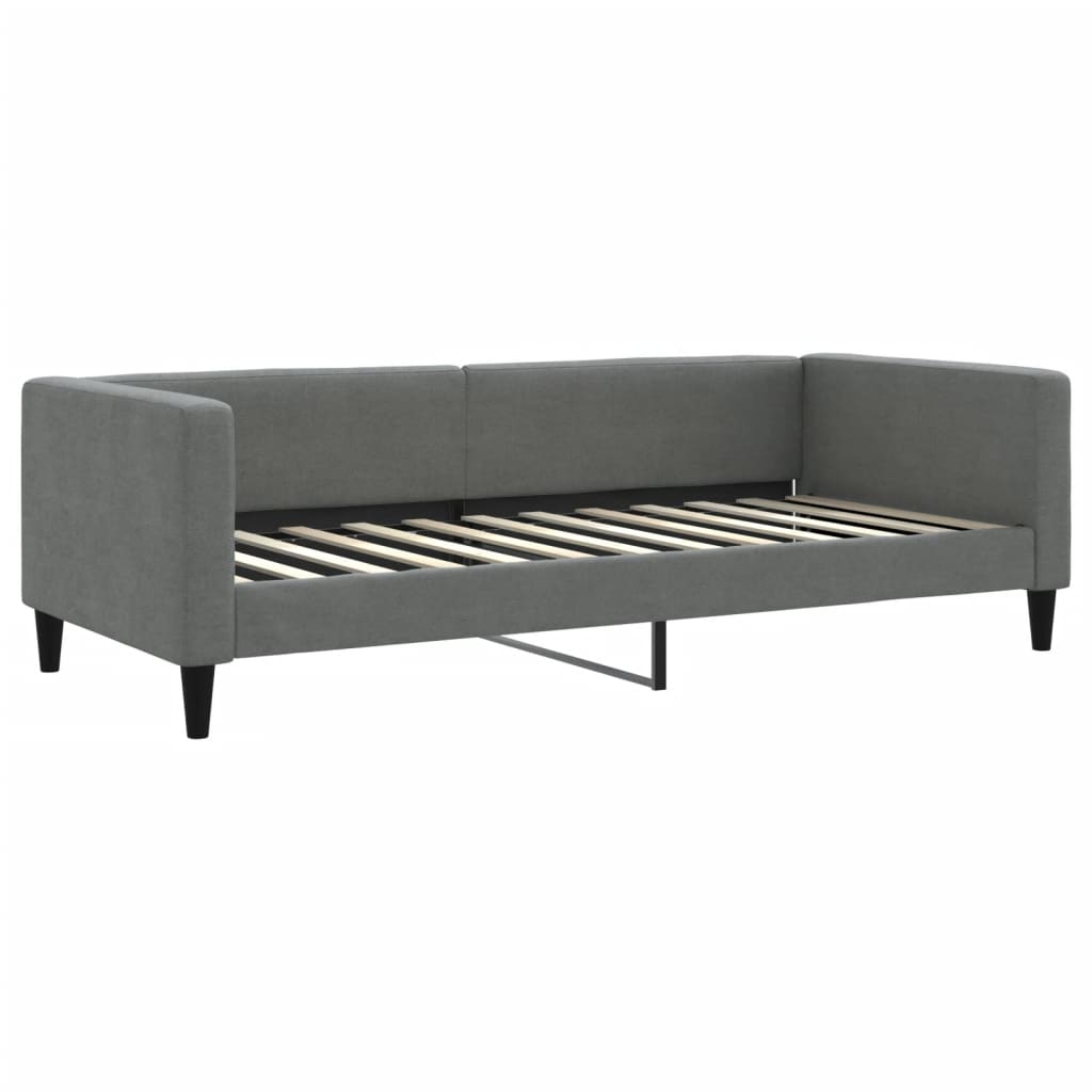 Divano Letto Estraibile Cassetti Grigio Scuro 90x200cm Tessuto | homemem39