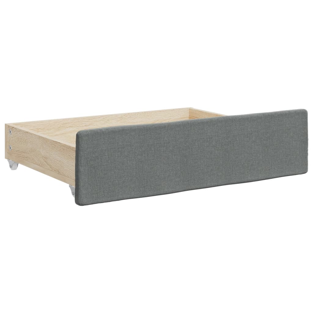 Divano Letto Estraibile Cassetti Grigio Scuro 90x200cm Tessuto | homemem39