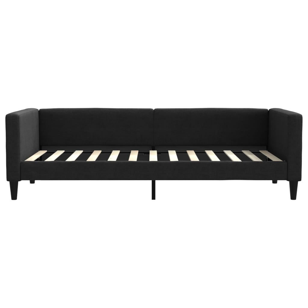 Divano Letto Estraibile con Cassetti Nero 90x200 cm in Tessuto
