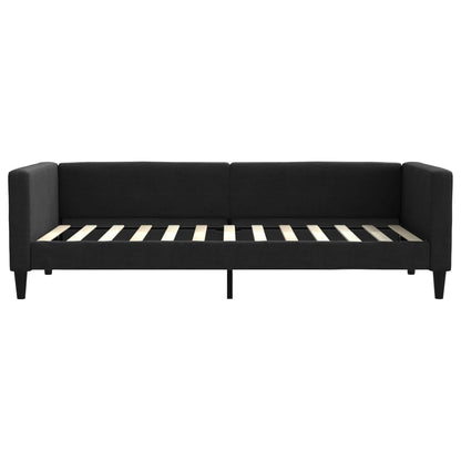 Divano Letto Estraibile con Cassetti Nero 90x200 cm in Tessuto