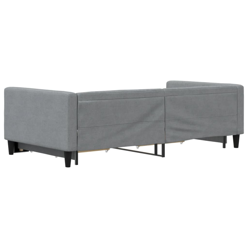 Divano Letto Estraibile Cassetti Grigio Chiaro 100x200 Tessuto