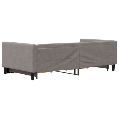 Divano Letto Estraibile con Cassetti Tortora 100x200 cm Tessuto