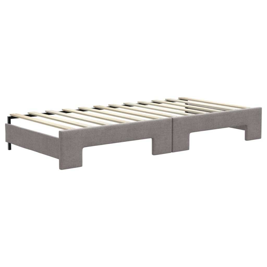 Divano Letto Estraibile con Cassetti Tortora 100x200 cm Tessuto