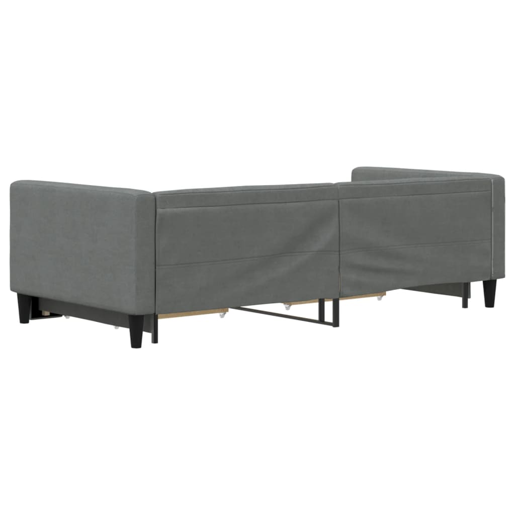 Divano Letto Estraibile Cassetti Grigio Scuro 90x190cm Tessuto - homemem39