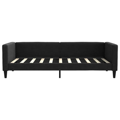 Divano Letto Estraibile con Cassetti Nero 90x190 cm in Tessuto - homemem39