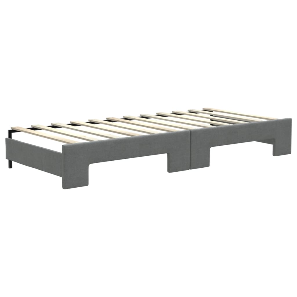 Divano Letto Estraibile Cassetti Grigio Scuro 80x200cm Tessuto - homemem39