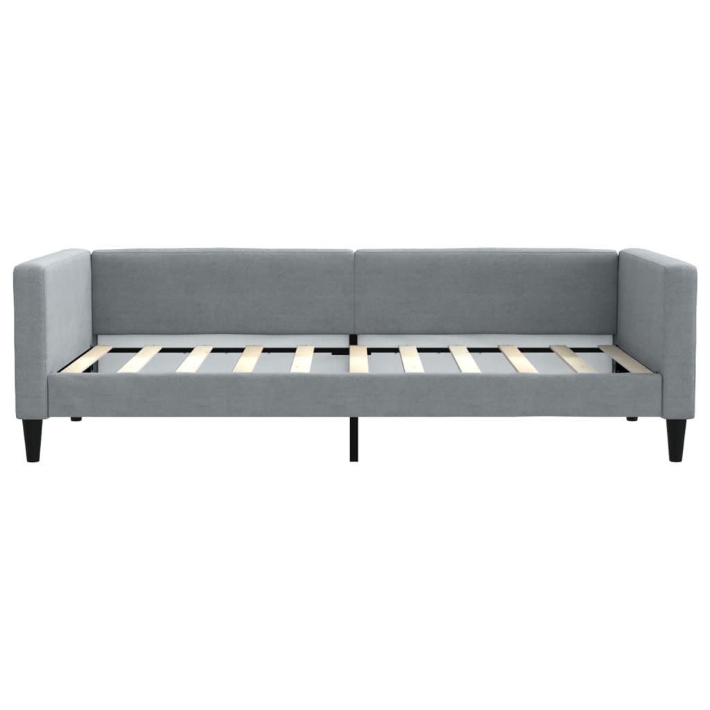 Divano Letto con Letto Estraibile Grigio Chiaro 100x190 Tessuto