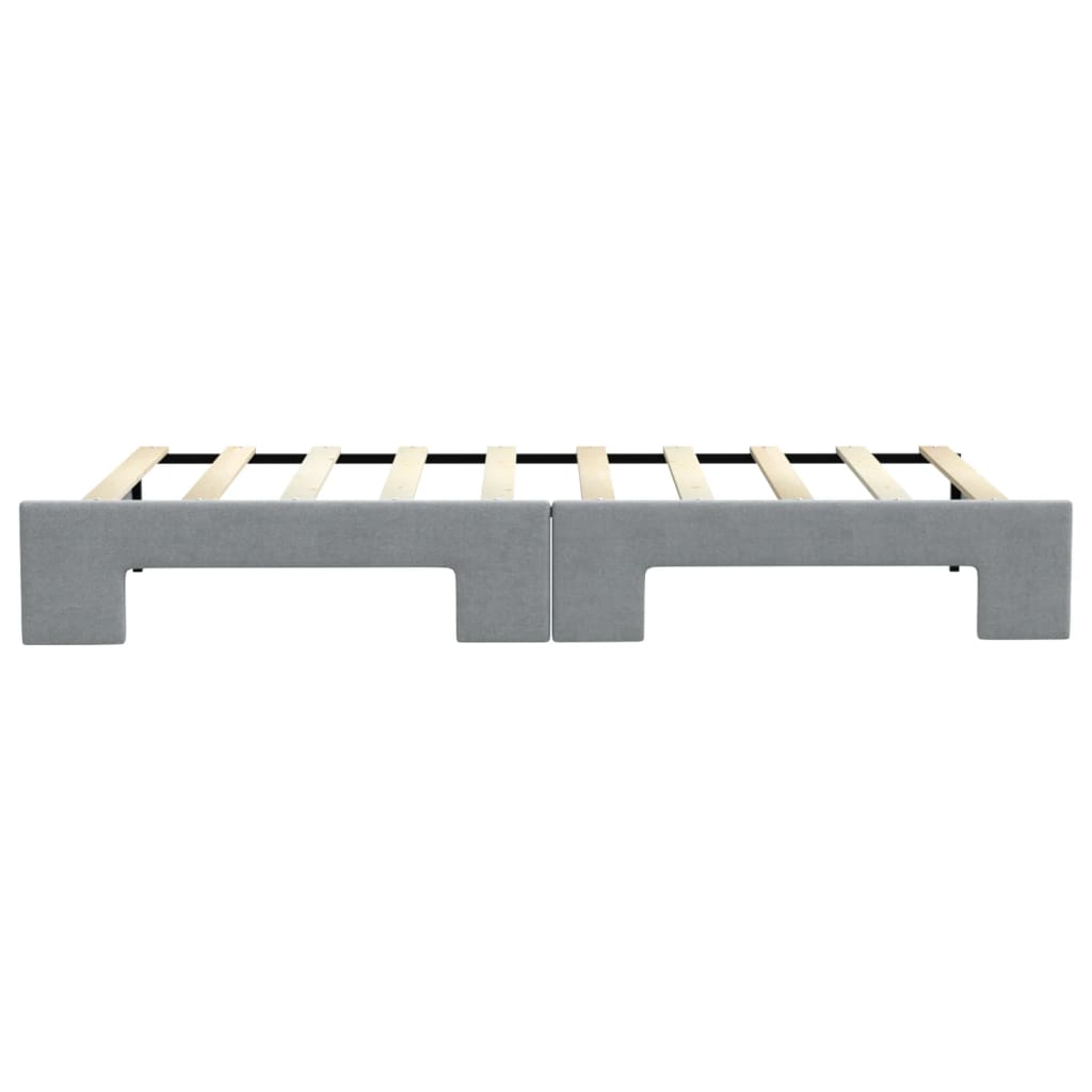 Divano Letto con Letto Estraibile Grigio Chiaro 100x190 Tessuto