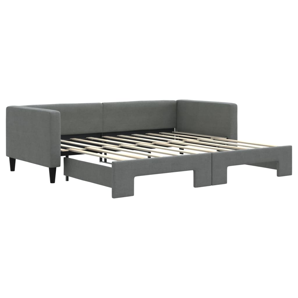 Divano Letto Letto Estraibile Grigio Scuro 100x190 cm Tessuto | homemem39