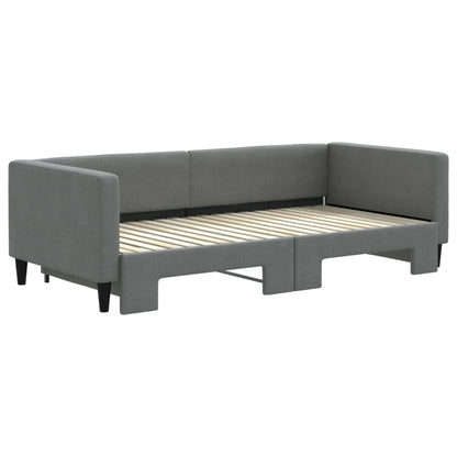 Divano Letto Letto Estraibile Grigio Scuro 100x190 cm Tessuto