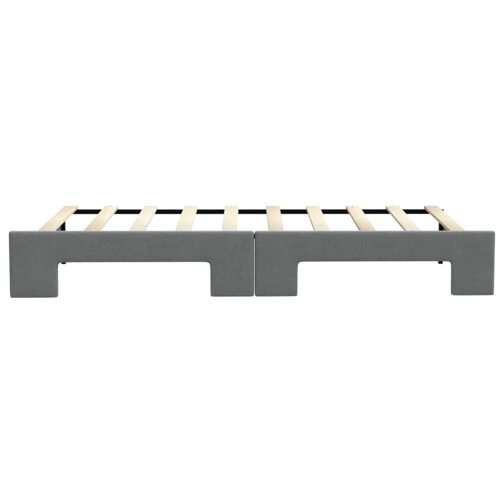 Divano Letto Letto Estraibile Grigio Scuro 100x190 cm Tessuto