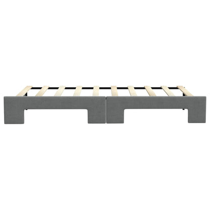 Divano Letto Letto Estraibile Grigio Scuro 100x190 cm Tessuto