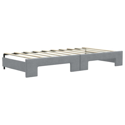 Divano Letto Estraibile Cassetti Grigio Chiaro 100x190 Tessuto