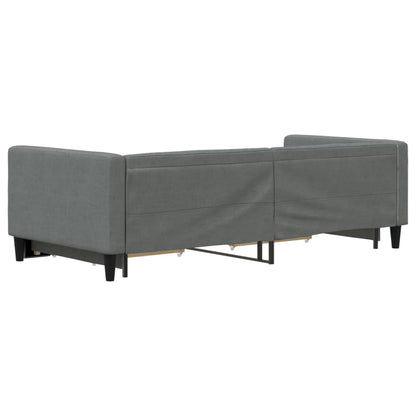 Divano Letto Estraibile Cassetti Grigio Scuro 100x190 Tessuto | homemem39