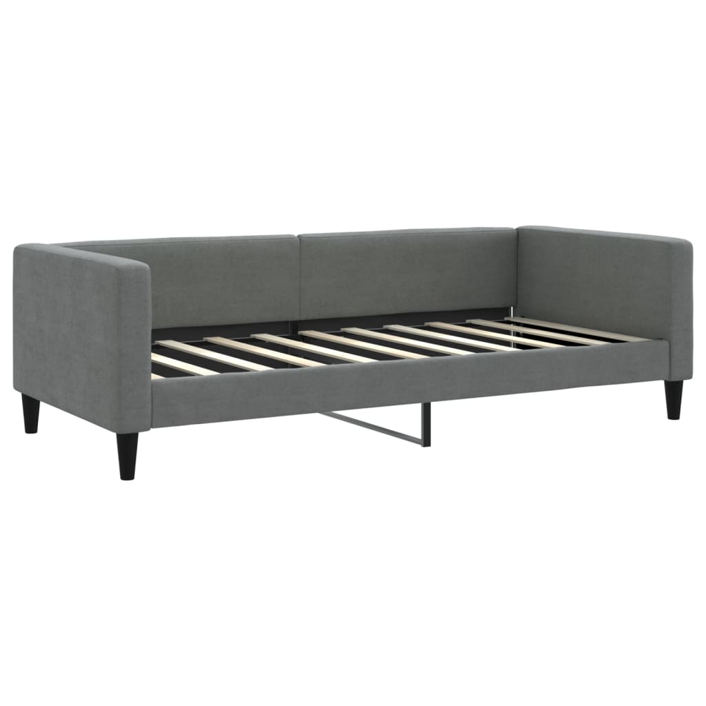 Divano Letto Estraibile Cassetti Grigio Scuro 100x190 Tessuto | homemem39