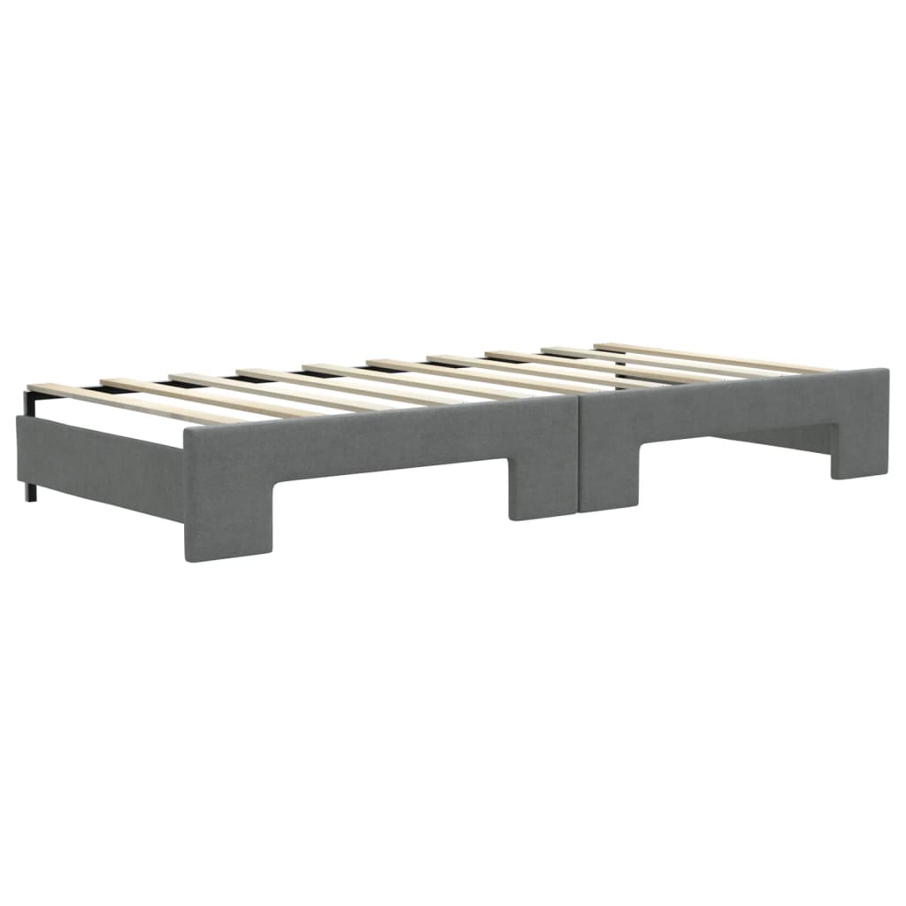 Divano Letto Estraibile Cassetti Grigio Scuro 100x190 Tessuto | homemem39