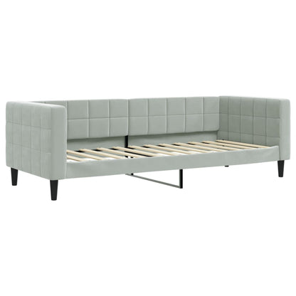Divano Letto con Materasso Grigio Chiaro 80x200 cm in Velluto - homemem39