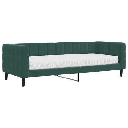 Divano Letto con Materasso Verde Scuro 80x200 cm in Velluto - homemem39
