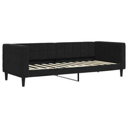 Divano Letto con Materasso Nero 80x200 cm in Velluto