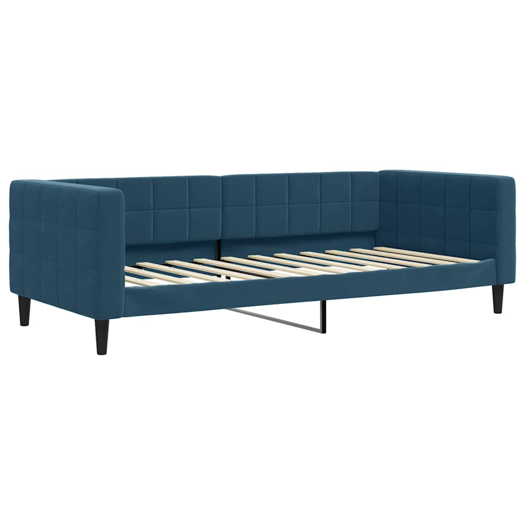 Divano Letto con Materasso Blu 90x200 cm in Velluto | homemem39