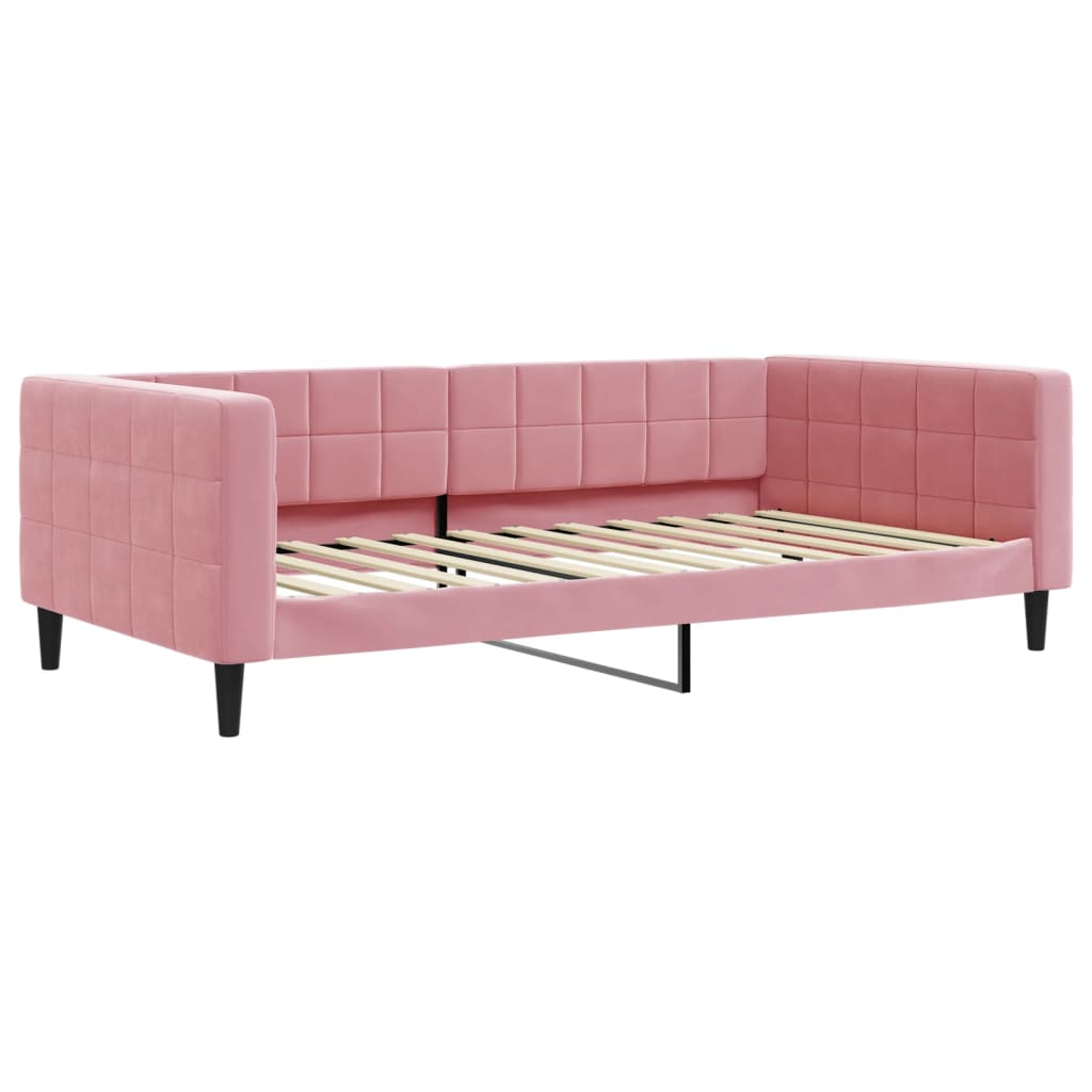 Divano Letto con Materasso Rosa 100x200 cm in Velluto - homemem39
