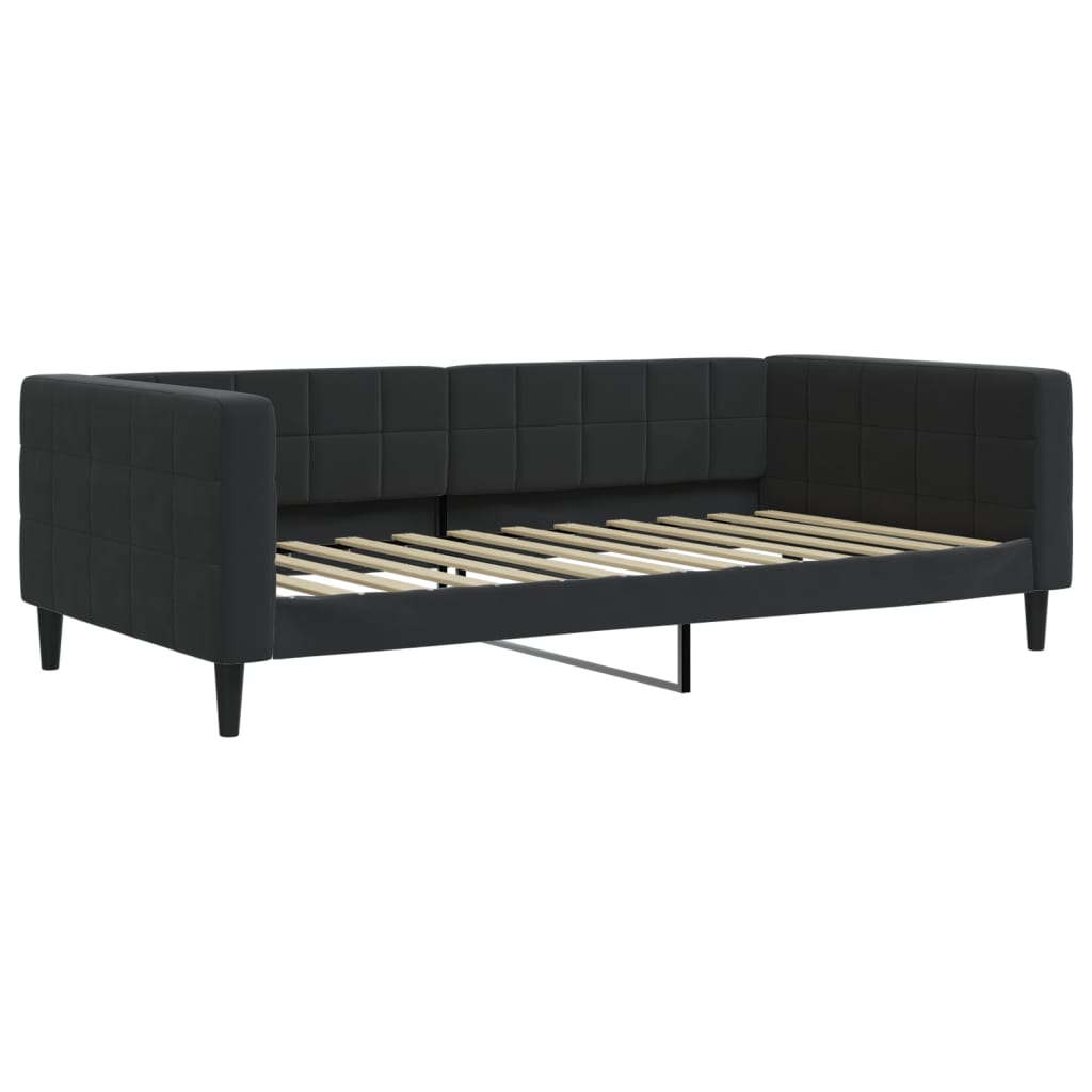 Divano Letto con Materasso Nero 100x200 cm in Velluto - homemem39