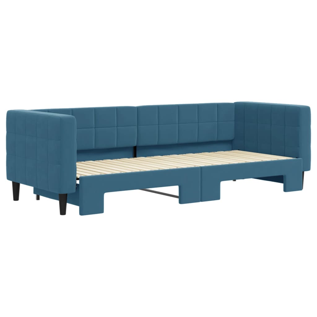 Divano Letto con Letto Estraibile Blu 80x200 cm in Velluto - homemem39