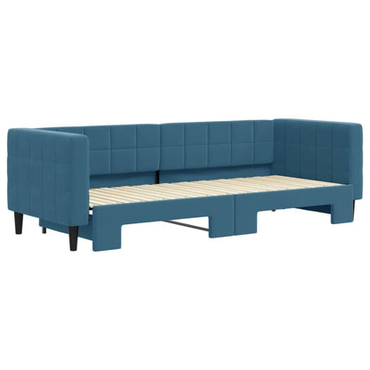 Divano Letto con Letto Estraibile Blu 80x200 cm in Velluto - homemem39