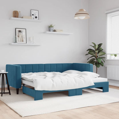 Divano Letto con Letto Estraibile Blu 80x200 cm in Velluto - homemem39