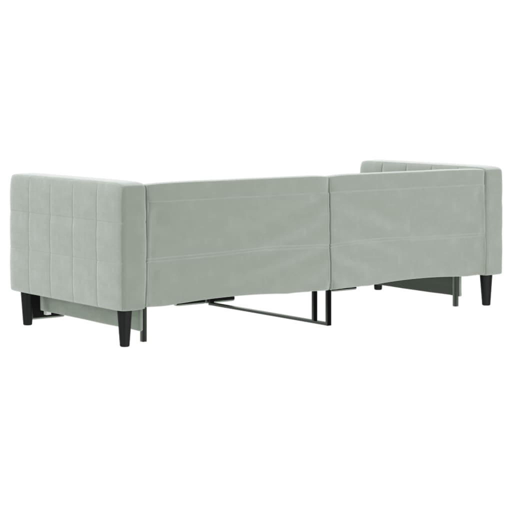 Divano Letto con Letto Estraibile Grigio Chiaro 80x200 Velluto - homemem39