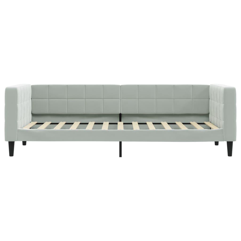 Divano Letto con Letto Estraibile Grigio Chiaro 80x200 Velluto - homemem39
