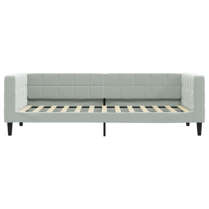 Divano Letto con Letto Estraibile Grigio Chiaro 80x200 Velluto - homemem39