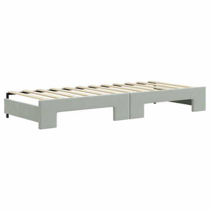 Divano Letto con Letto Estraibile Grigio Chiaro 80x200 Velluto - homemem39