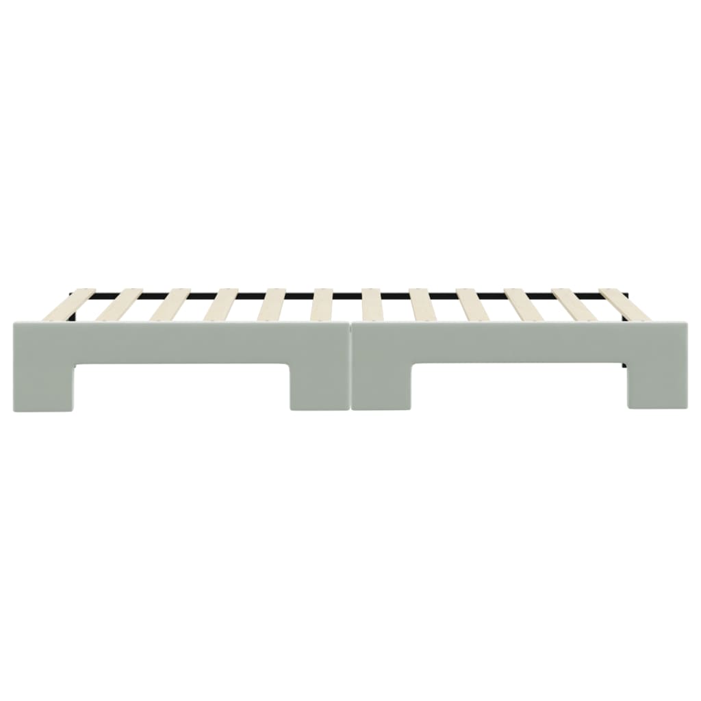 Divano Letto con Letto Estraibile Grigio Chiaro 80x200 Velluto - homemem39