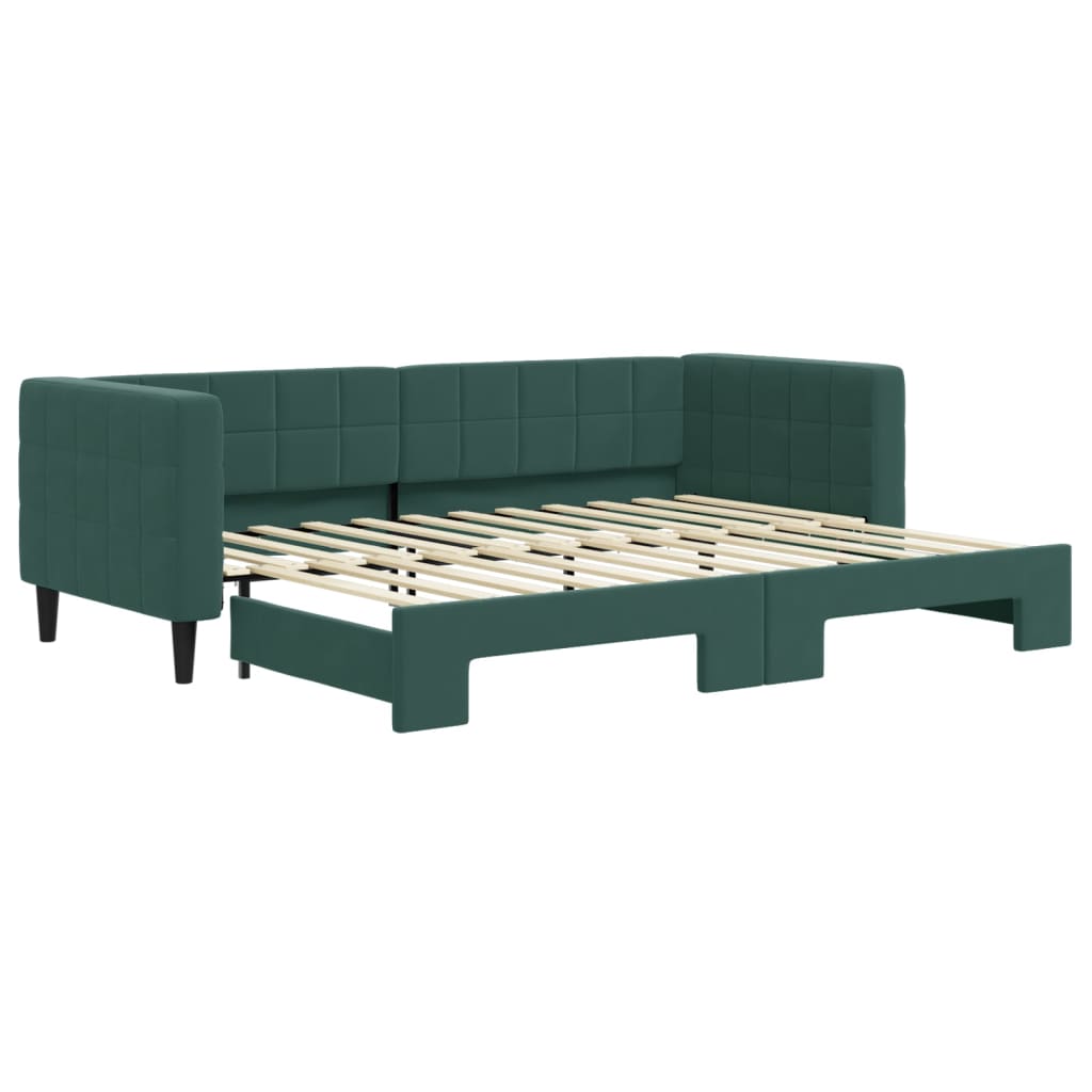 Divano Letto con Letto Estraibile Verde Scuro 80x200cm Velluto - homemem39