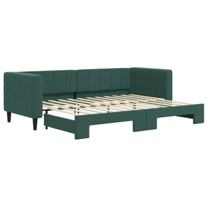 Divano Letto con Letto Estraibile Verde Scuro 80x200cm Velluto - homemem39