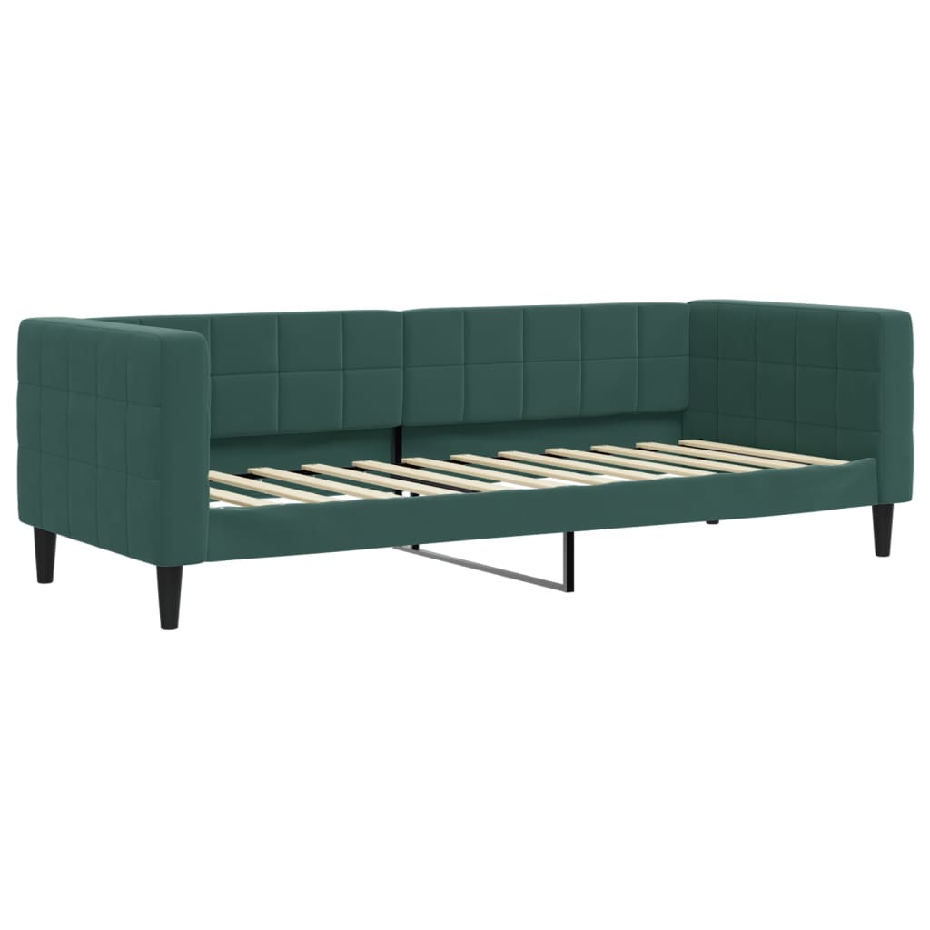 Divano Letto con Letto Estraibile Verde Scuro 80x200cm Velluto - homemem39