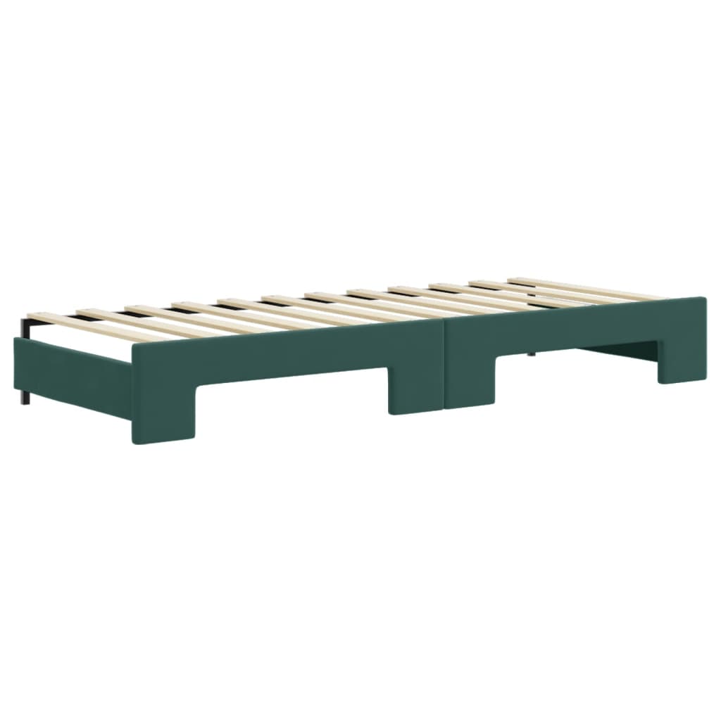 Divano Letto con Letto Estraibile Verde Scuro 80x200cm Velluto - homemem39
