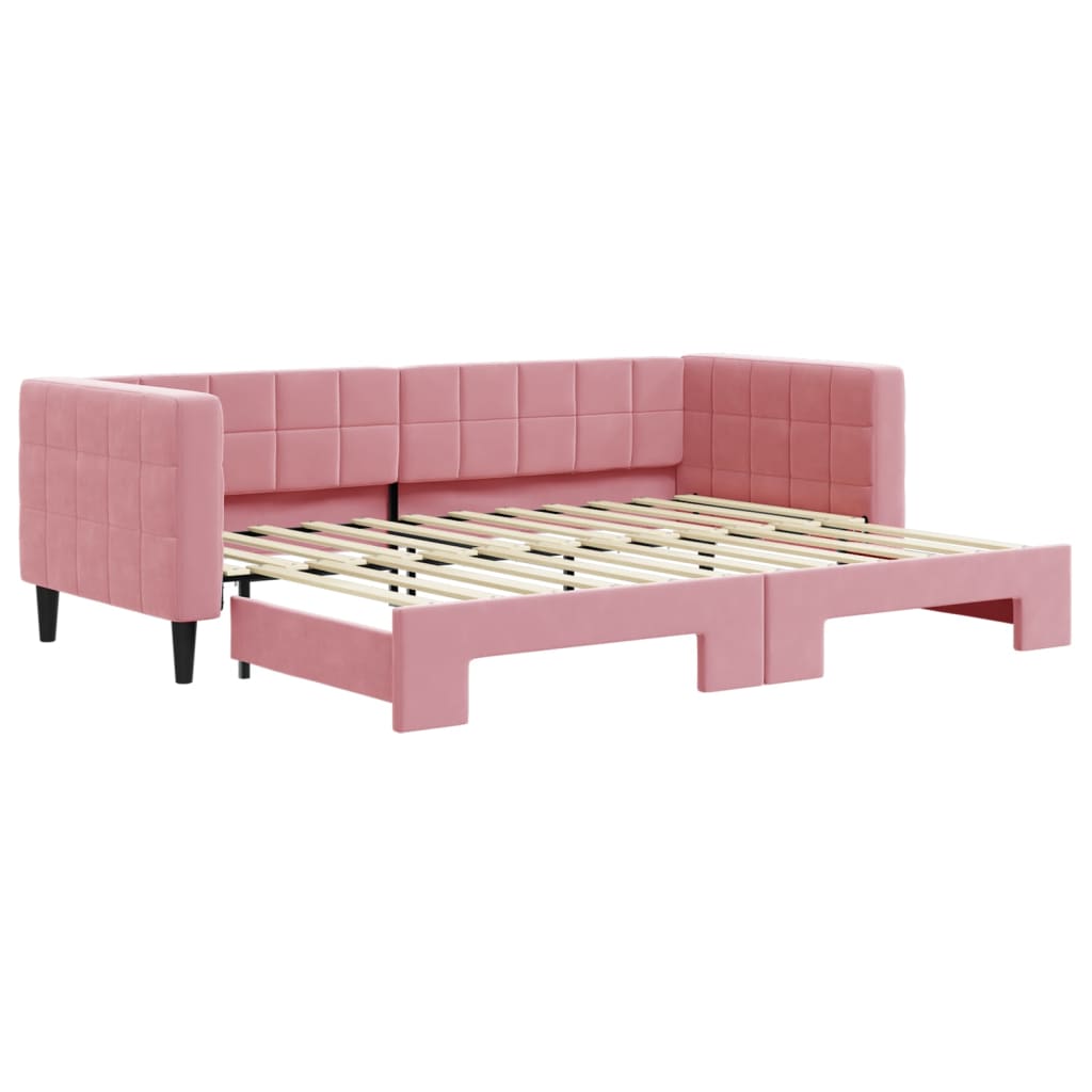 Divano Letto con Letto Estraibile Rosa 80x200 cm in Velluto - homemem39