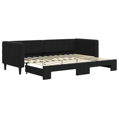 Divano Letto con Letto Estraibile Nero 80x200 cm in Velluto | homemem39