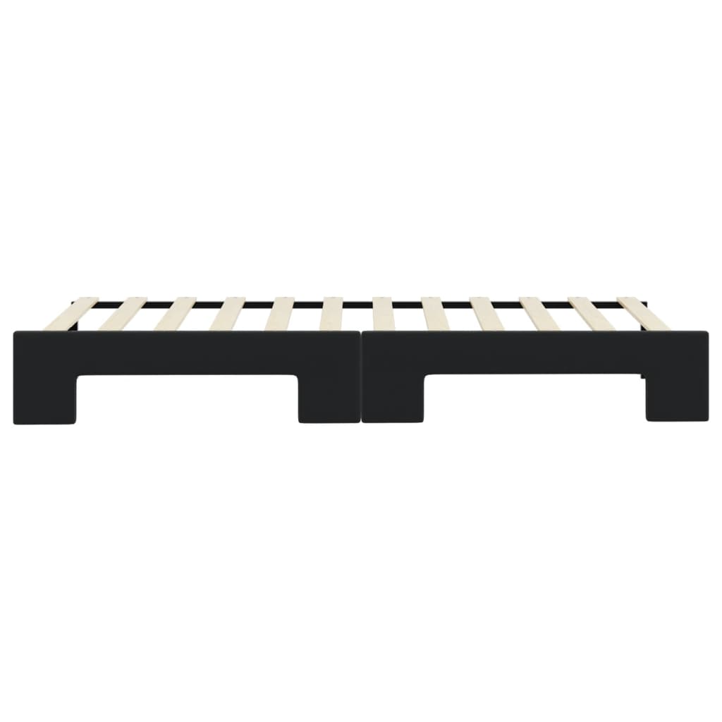 Divano Letto con Letto Estraibile Nero 80x200 cm in Velluto
