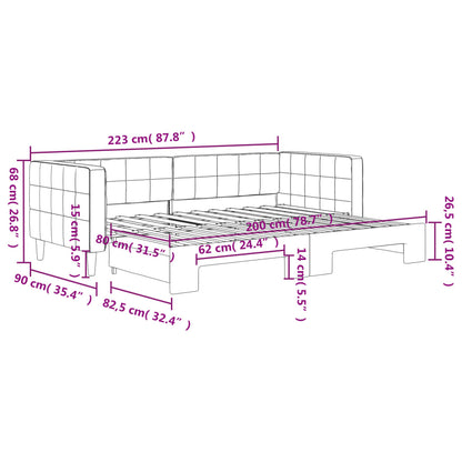 Divano Letto con Letto Estraibile Nero 80x200 cm in Velluto | homemem39