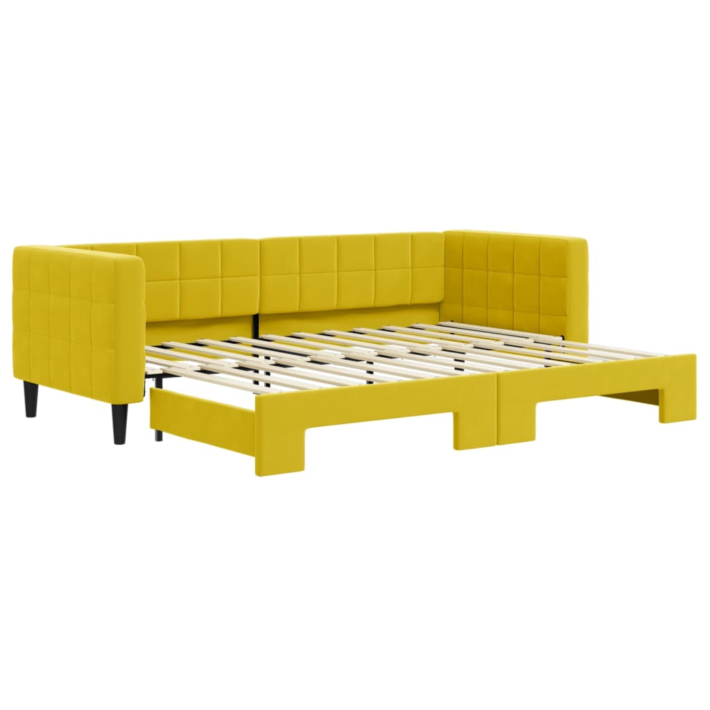 Divano Letto con Letto Estraibile Giallo 80x200 cm in Velluto - homemem39