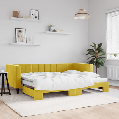 Divano Letto con Letto Estraibile Giallo 80x200 cm in Velluto - homemem39
