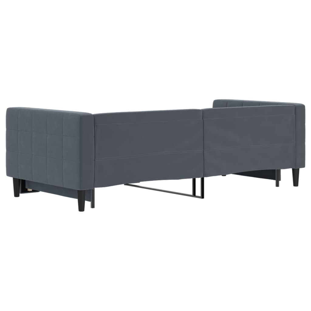 Divano Letto con Letto Estraibile Grigio Scuro 90x200cm Velluto - homemem39