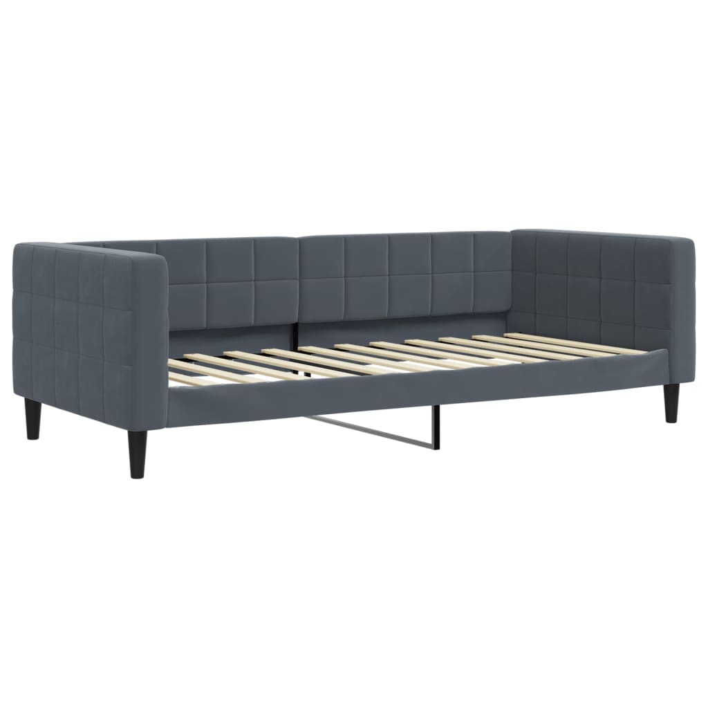 Divano Letto con Letto Estraibile Grigio Scuro 90x200cm Velluto - homemem39