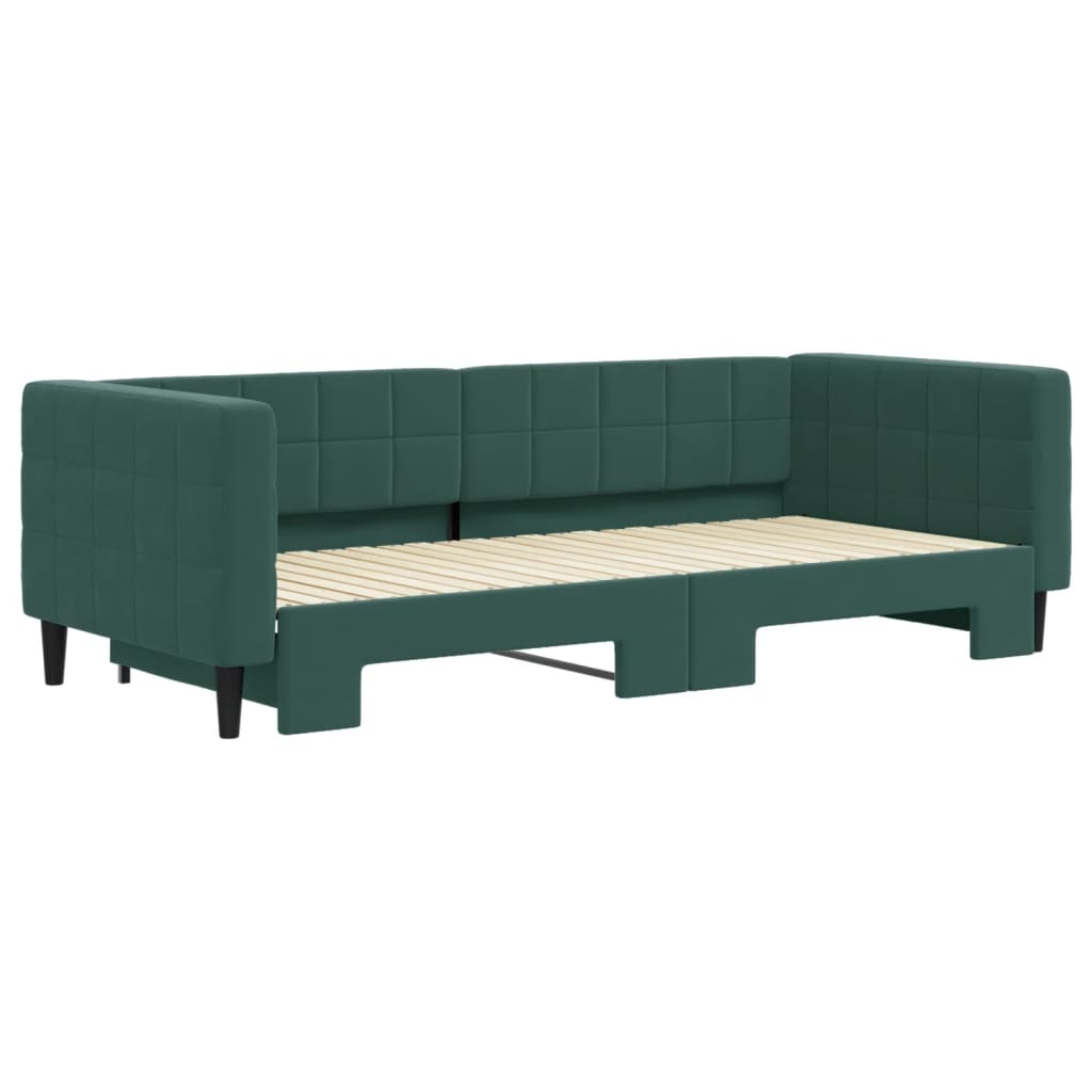Divano Letto con Letto Estraibile Verde Scuro 90x200cm Velluto - homemem39