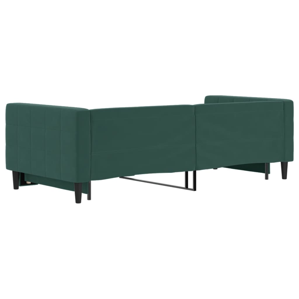 Divano Letto con Letto Estraibile Verde Scuro 90x200cm Velluto - homemem39