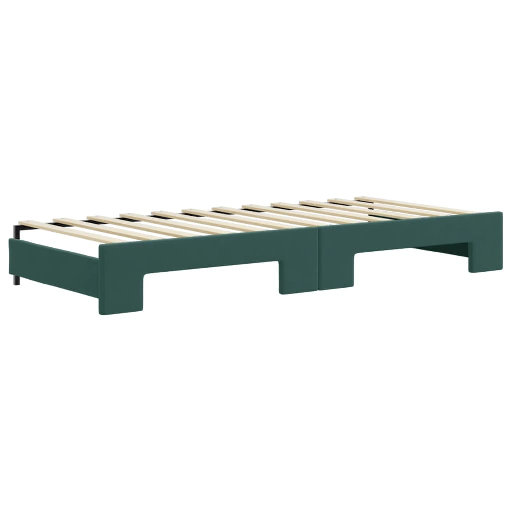 Divano Letto con Letto Estraibile Verde Scuro 90x200cm Velluto - homemem39